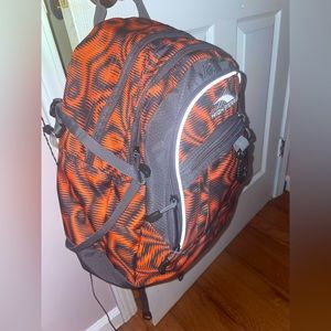 High Sierra orange 4 compartment camping backpack•large capacity survival